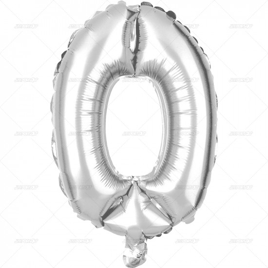 Party Balloon Silver Number 0 1pc/24 image
