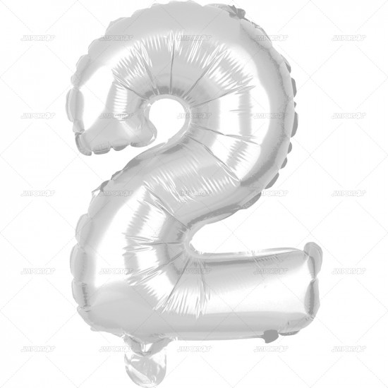 Party Balloon Silver Number 2 1pc/24 image