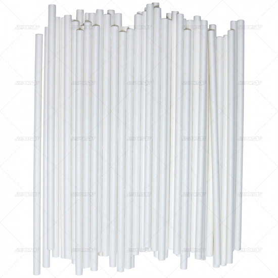 Party Straws Plastic White Bio Degradable 250pc/20 STRAWS, STRAWS image