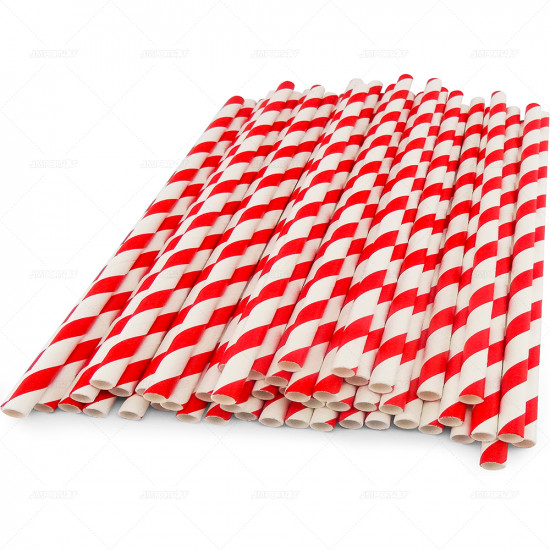 Party Straws Paper Striped 6x260mm 250pc/20