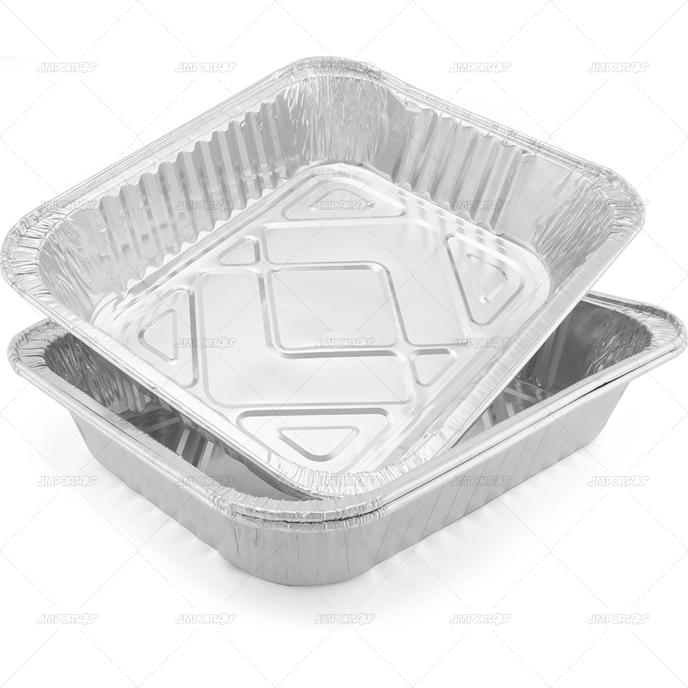 Foil Oven Dishes & Lids Square 235x235x58mm 2pc/12