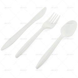 Cutlery Assorted Plastic White 48pcs/48