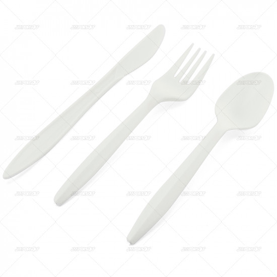 Cutlery Assorted Plastic White 48pcs/48 PLASTIC CUTLERY image