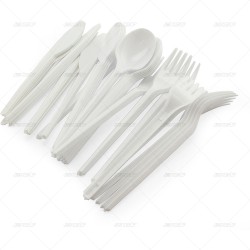 Cutlery Assorted Plastic White 48pcs/48