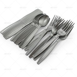 Cutlery Delux Plastic Silver 24pcs/24