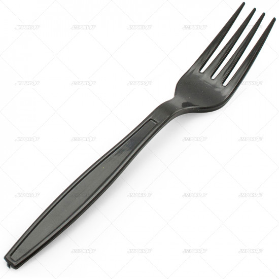 Cutlery Heavy Duty Plastic Forks Black 50pcs/30 PLASTIC CUTLERY image