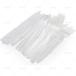 Cutlery Delux Clear Plastic 24pcs/24