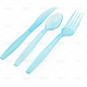 Cutlery Delux Light Blue Plastic 36pcs/24 image
