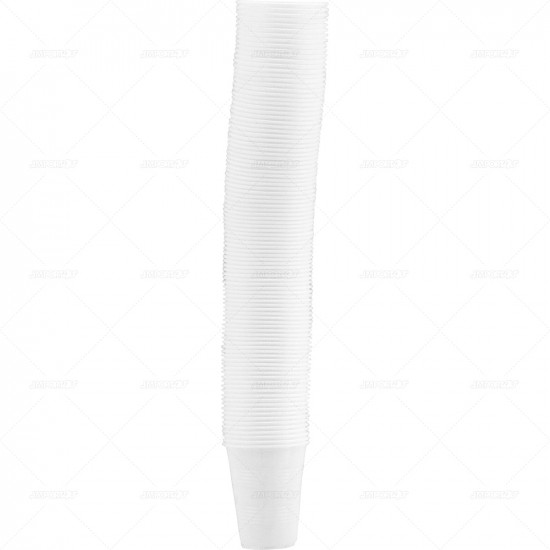 Drink Cups Premium White Plastic 200ml 100pc/20 PLASTIC CUPS image