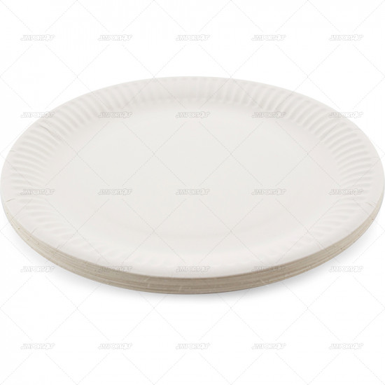 Plates Paper white23cm 25pk/36 image