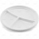 Plates Plastic white 3compartments 26cm 6pc/40 PLASTIC PLATES image