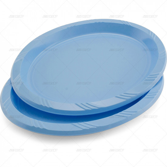 Plates Plastic Oval Light Blue 26cm 5pcs/30 PLASTIC PLATES image