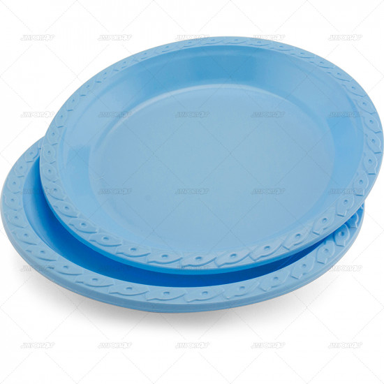 Plates Plastic Light Blue 26cm 5pcs/30 PLASTIC PLATES image