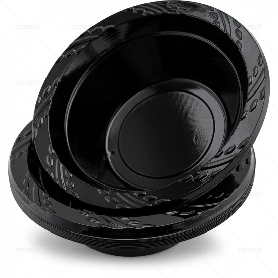 Plates Plastic Bowl Black 12oz 10pcs/40