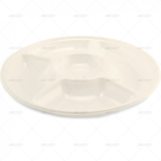 Plates Plastic Snack tray White 5 compartments 34cm 1pc/48 SERVING PLATTERS image