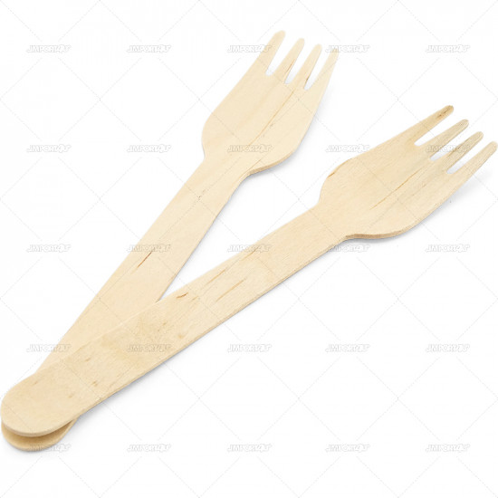 Cutlery Fork Wooden Bio Degradable 100pc/10