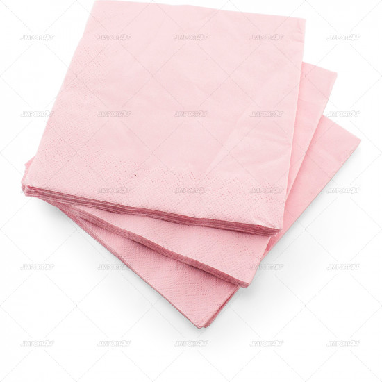 Napkins 3ply Pink 33cm 20pc/12 PLAIN NAPKINS image