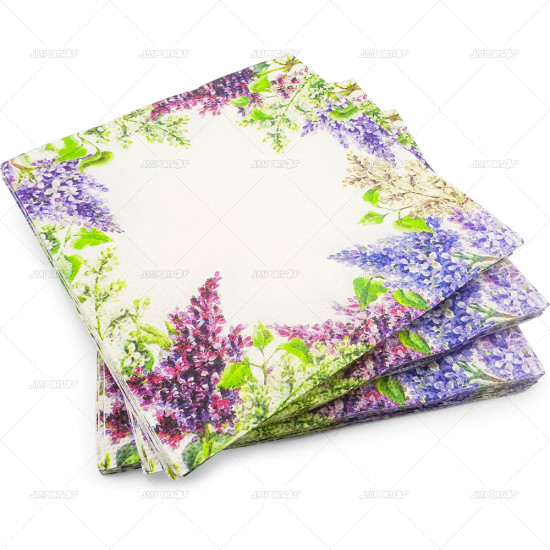 Napkins Design 3Ply Purple Lavender 33cm 20pc/12 image